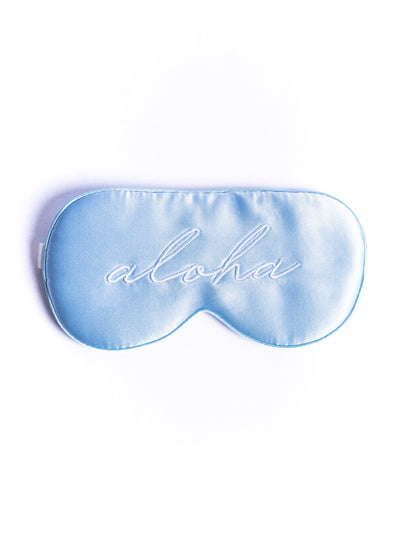 Aloha + Sky Blue Silk Sleep Mask