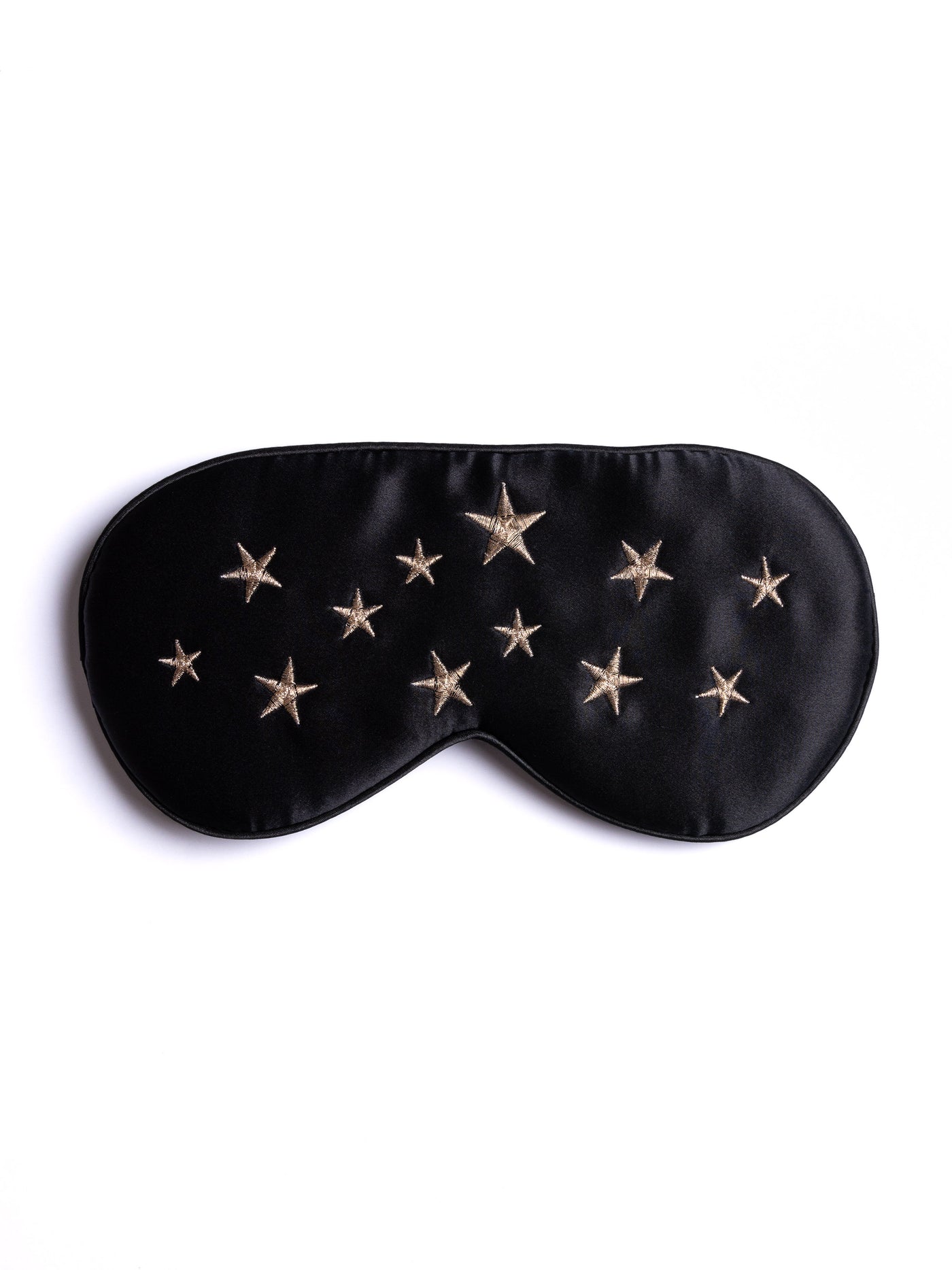 Gold Stars+ Black Silk Sleep Mask