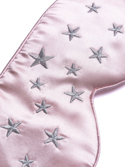 Silver Stars+ Pink Silk Sleep Mask
